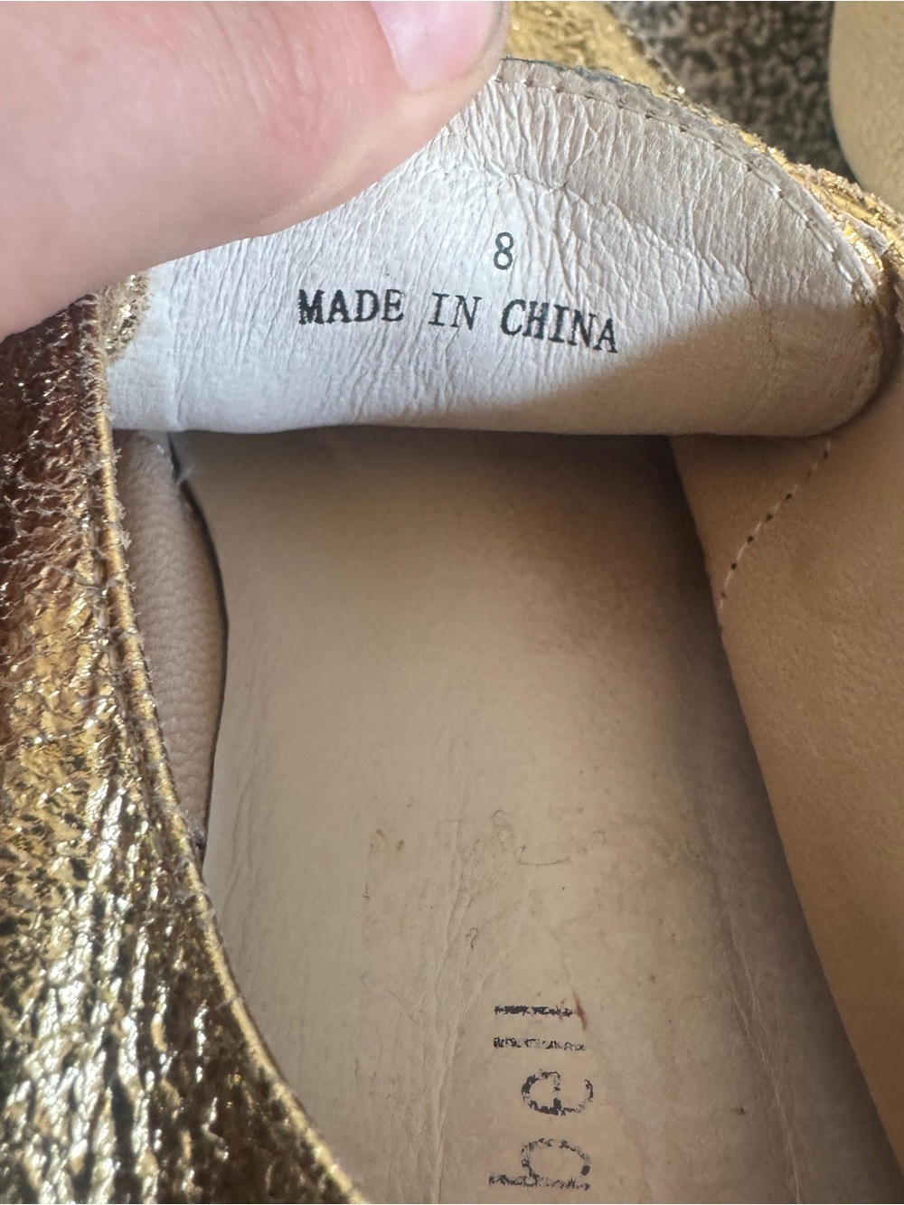 Jeffrey Campbell Motion 2 Gold Metallic Leather Sneakers Stripe Shoes Women’s 8 - Picture 11 of 11